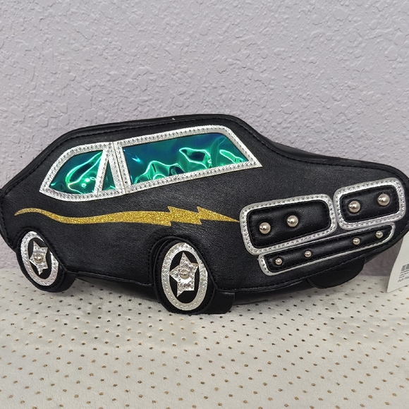 Crossbody Bag Black Hot Rod Car - Picture 1 of 6